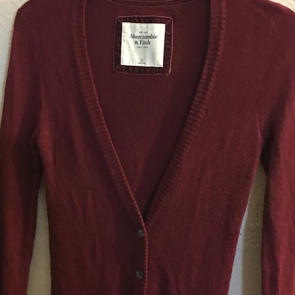 Maroon Abercrombie & Fitch Cardign - Picture 5 of 6